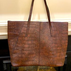 Faux XL leather tote